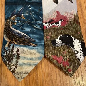 2 X St. James Reed Dalmatian Hunting Necktie Duck Dog Trout Fish Shooting Pup